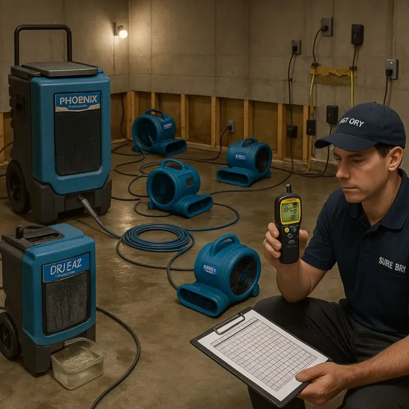 Structural Drying and Dehumidification process in Derby, CT